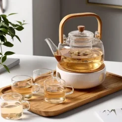 The Decor Haven Küche & Esszimmer-Östliche Teekanne – Hitzebeständiges, meditatives Teegeschirr