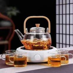 The Decor Haven Küche & Esszimmer-Östliche Teekanne – Hitzebeständiges, meditatives Teegeschirr