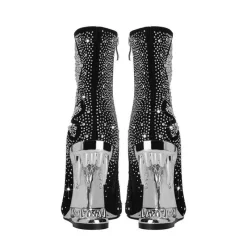 Damen Wilderness Haven Damenschuhe-Strass-Totenkopf High Heels - Tiger Gleam Fashion Footwear