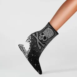 Damen Wilderness Haven Damenschuhe-Strass-Totenkopf High Heels - Tiger Gleam Fashion Footwear