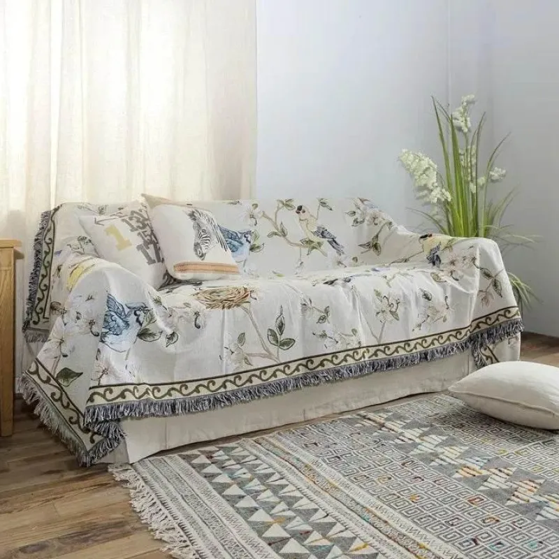 Snug u0026 Soft Bettzeug-Strickdecke mit Blumen und Vögeln – Moderne Winterdecke