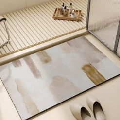 Soft Steps Badezimmer-Striped Diatom Bath Mat - Absorbent Non-Slip Bathroom Rug