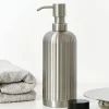 The Bath Nook Badezimmer-Striped Stainless Steel Soap Dispenser - Modern Kitchen Bathroom Accessory