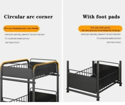 The Decor Haven Küche & Esszimmer-2-stufiger Küchen-Organizer – Ausziehbare Schubladen