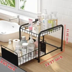 The Decor Haven Küche & Esszimmer-2-stufiger Küchen-Organizer – Ausziehbare Schubladen