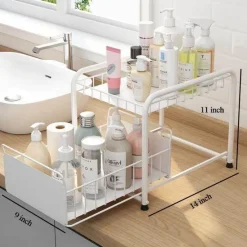 The Decor Haven Küche & Esszimmer-2-stufiger Küchen-Organizer – Ausziehbare Schubladen