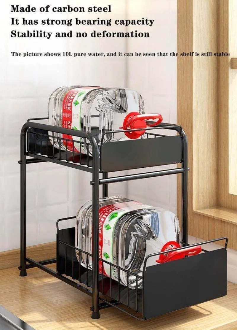 The Decor Haven Küche & Esszimmer-2-stufiger Küchen-Organizer – Ausziehbare Schubladen