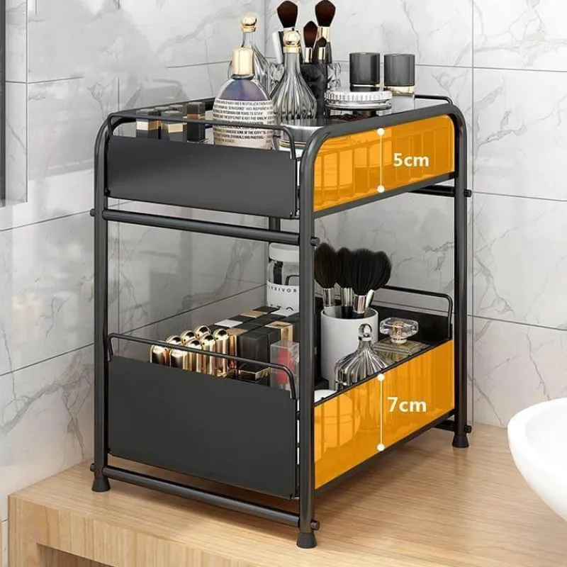 The Decor Haven Küche & Esszimmer-2-stufiger Küchen-Organizer – Ausziehbare Schubladen