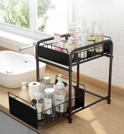 The Decor Haven Küche & Esszimmer-2-stufiger Küchen-Organizer – Ausziehbare Schubladen