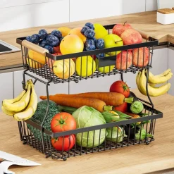 Space Savvy Küche & Esszimmer-2-stufiger Mehrzweck-Organizer – verstellbares Lagerregal für Zuhause oder das Büro