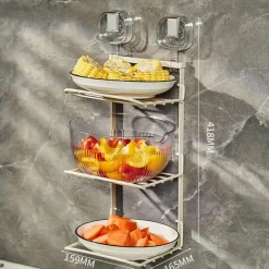 Space Savvy Küche & Esszimmer-3-stufiges, wandmontiertes Organizer-Regal für die Lebensmittelzubereitung