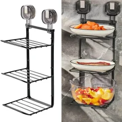 Space Savvy Küche & Esszimmer-3-stufiges, wandmontiertes Organizer-Regal für die Lebensmittelzubereitung