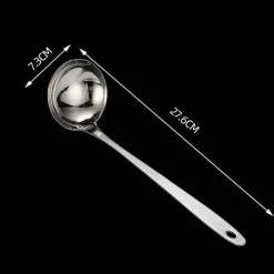 Tom Küche & Esszimmer-Suppenkelle aus Edelstahl mit langem Griff, Sieb – langlebiges Küchenutensil