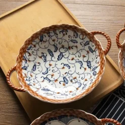 Plates u0026 More Küche & Esszimmer-Suppenschüssel aus Keramik mit Henkel – Mikrowellengeeignetes Backgeschirr für Pasta und Salat