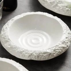 Elegance at the Table Küche & Esszimmer-Suppenteller aus Keramik mit Steinstruktur – Stilvolle Schüssel aus Steingut