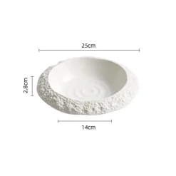 Elegance at the Table Küche & Esszimmer-Suppenteller aus Keramik mit Steinstruktur – Stilvolle Schüssel aus Steingut