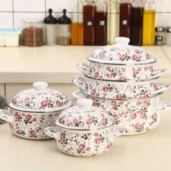 Elegance at the Table Küche & Esszimmer-Suppentopf aus Emaille-Keramik – langlebiges, stilvolles Kochgeschirr für Gasherde