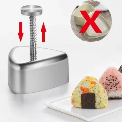 Tom Küche & Esszimmer-Sushi-Maker-Set aus Edelstahl – Dreieckige, herzförmige Reisbällchenformen