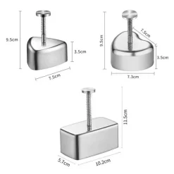 Tom Küche & Esszimmer-Sushi-Maker-Set aus Edelstahl – Dreieckige, herzförmige Reisbällchenformen