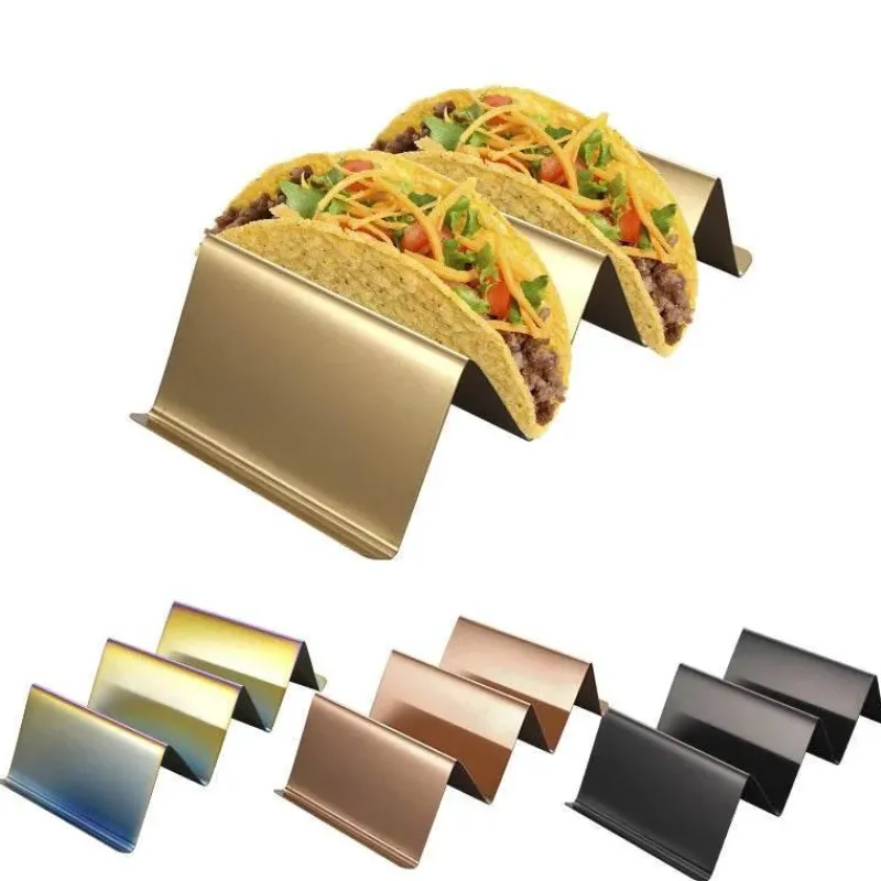 Tom Küche & Esszimmer-Taco-Halter aus Edelstahl im Wellendesign – Ständer für Lebensmittel