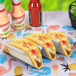 Tom Küche & Esszimmer-Taco-Halter aus Edelstahl im Wellendesign – Ständer für Lebensmittel