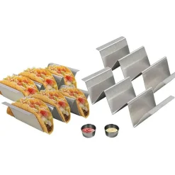 Tom Küche & Esszimmer-Taco-Halter aus Edelstahl im Wellendesign – Ständer für Lebensmittel