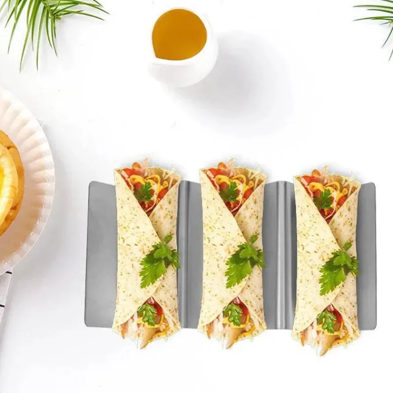 Tom Küche & Esszimmer-Taco-Halter aus Edelstahl im Wellendesign – Ständer für Lebensmittel