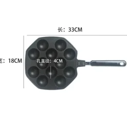 Tom Küche & Esszimmer-Takoyaki-Maker – Oktopusbällchen-Kocher mit 12 Mulden