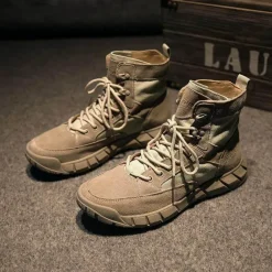 Herren Decor Herrenschuhe-Taktische Wanderstiefel - Campingschuhe aus Rindsleder