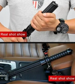 Roam Ready Outdoor-Gadgets|Heimwerkzeuge-Taktischer LED-Baseballschläger – Taschenlampenwerkzeug zur Selbstverteidigung