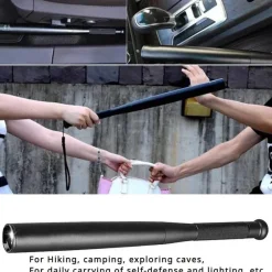 Cozy Living Camping-Werkzeuge|Outdoor-Gadgets-Taktischer Taschenlampen-Selbstverteidigungsstock - Teleskopschlagstock aus Aluminiumlegierung