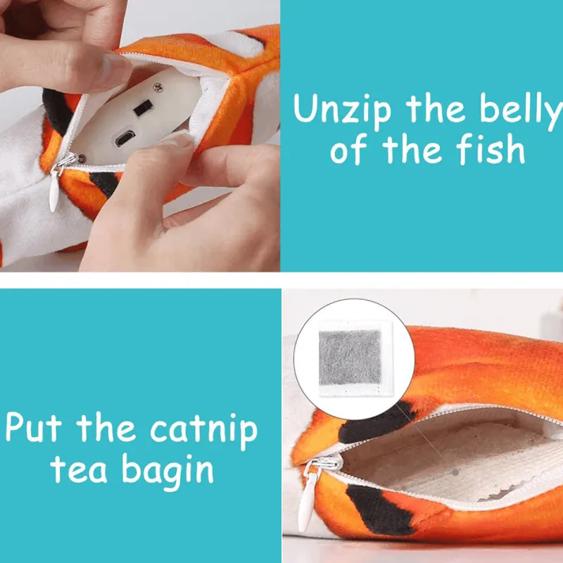 TailTrend Haustierzubehör|Haustierspielzeug-Tanzendes Fisch-Katzenspielzeug – Interaktives Spielvergnügen für Haustiere