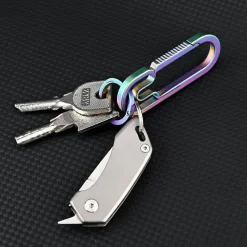 The Outdoor Vault Camping Im Freien|Outdoor-Artikel-Taschenmesser aus Titan – Leichtes Werkzeug für den Schlüsselanhänger