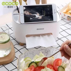 Space Savvy Küche & Esszimmer-Taschentuchspender mit Telefonhalter – Multifunktions-Taschentuch-Organizer