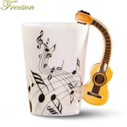 Feast u0026 Flair Küche & Esszimmer-Tasse mit Akustikgitarre – 400 ml Keramik-Kaffeetasse für Musikliebhaber