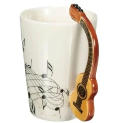 Feast u0026 Flair Küche & Esszimmer-Tasse mit Akustikgitarre – 400 ml Keramik-Kaffeetasse für Musikliebhaber
