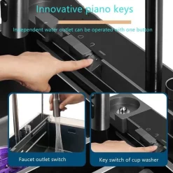 The Culinary Kit Küche & Esszimmer-Tassenspüler mit Wabenstruktur – Prime Flow Wasserfall-Spülsystem