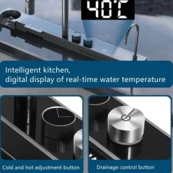 The Culinary Kit Küche & Esszimmer-Tassenspüler mit Wabenstruktur – Prime Flow Wasserfall-Spülsystem