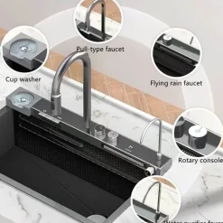 The Culinary Kit Küche & Esszimmer-Tassenspüler mit Wabenstruktur – Prime Flow Wasserfall-Spülsystem