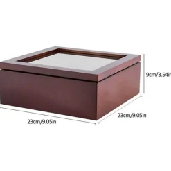 Brew Bliss Küche & Esszimmer-Teeaufbewahrungsdose aus Holz - Große Organizerbox mit Gitter