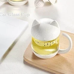 The Cozy Mug Küche & Esszimmer-Teebecher mit Filter – Süße Teetasse zum Aufbrühen