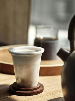 The Cozy Mug Küche & Esszimmer-Tee-Ei aus Glas mit Holzdeckel – Kreatives Brühwerkzeug