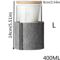 The Cozy Mug Küche & Esszimmer-Tee-Ei aus Glas mit Holzdeckel – Kreatives Brühwerkzeug