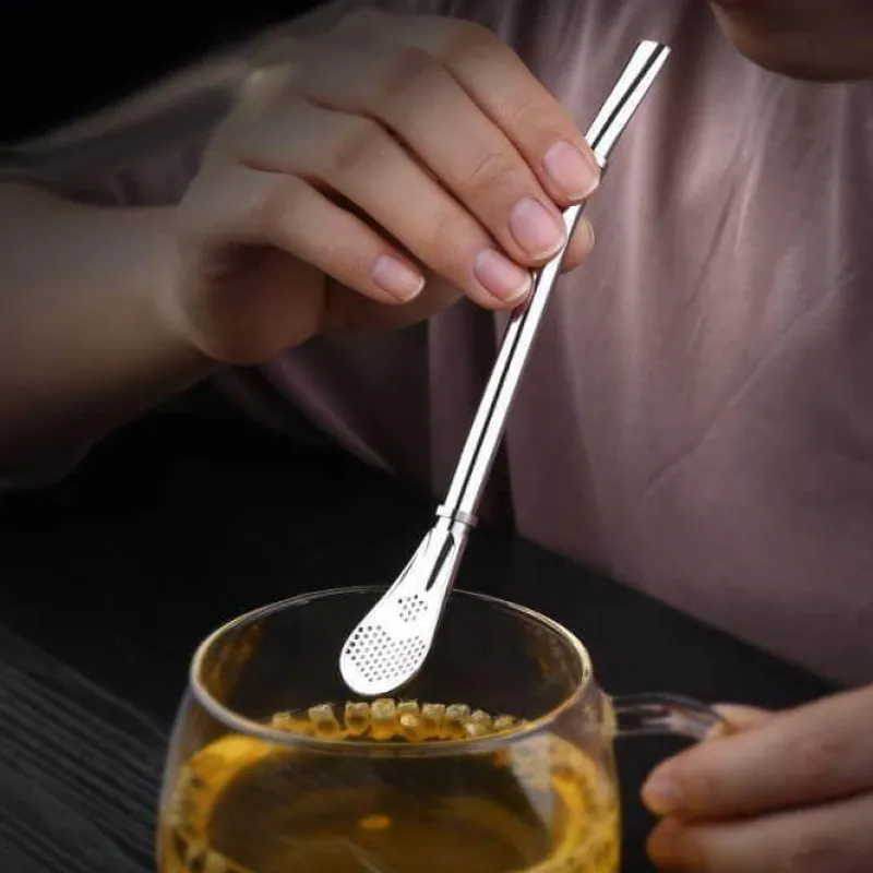 The Cozy Mug Küche & Esszimmer-Teehalme aus Edelstahl – wiederverwendbare, umweltfreundliche Teelöffel