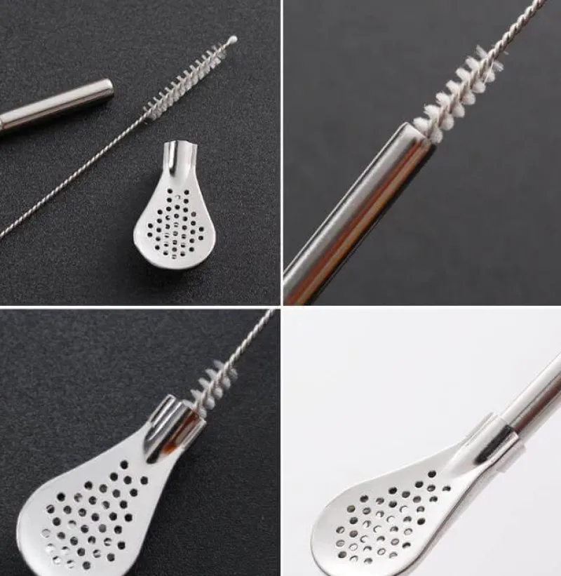 The Cozy Mug Küche & Esszimmer-Teehalme aus Edelstahl – wiederverwendbare, umweltfreundliche Teelöffel