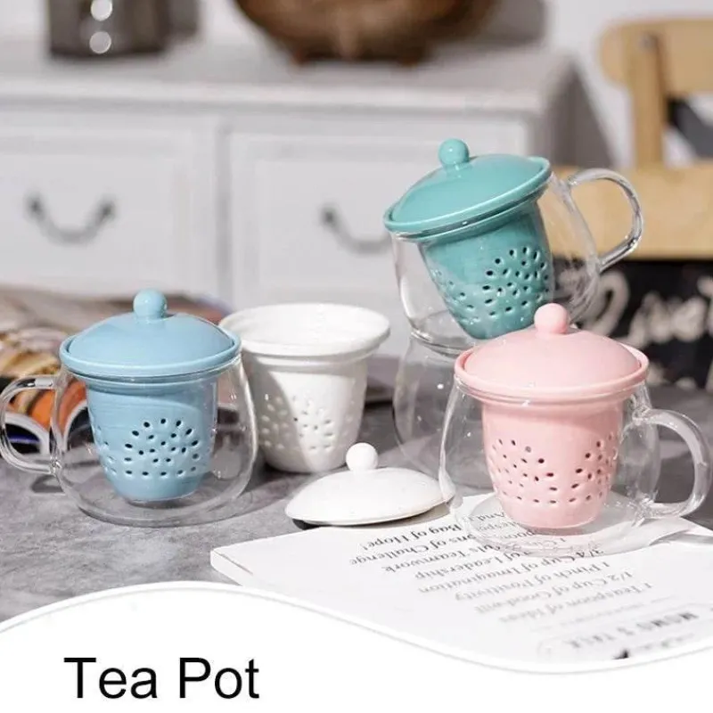 Plates u0026 More Küche & Esszimmer-Teekannen-Set aus Glas – hitzebeständiges Keramik-Teesieb für Pu-Erh-Tee