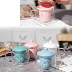 Plates u0026 More Küche & Esszimmer-Teekannen-Set aus Glas – hitzebeständiges Keramik-Teesieb für Pu-Erh-Tee