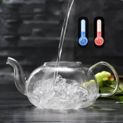 Plates u0026 More Küche & Esszimmer-Teekannen-Set aus Glas mit Edelstahlsieb – hitzebeständige Tee- und Kaffeekanne