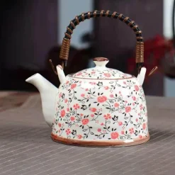 Plates u0026 More Küche & Esszimmer-Teekannen-Set aus Porzellan – 900 ml blau-weißer Puer-Teekessel mit Tontasse