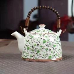 Plates u0026 More Küche & Esszimmer-Teekannen-Set aus Porzellan – 900 ml blau-weißer Puer-Teekessel mit Tontasse